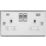 Knightsbridge  13A 2-Gang SP Switched Socket + 4.0A 20W 2-Outlet Type A & C USB Charger Polished Chrome with White Inserts