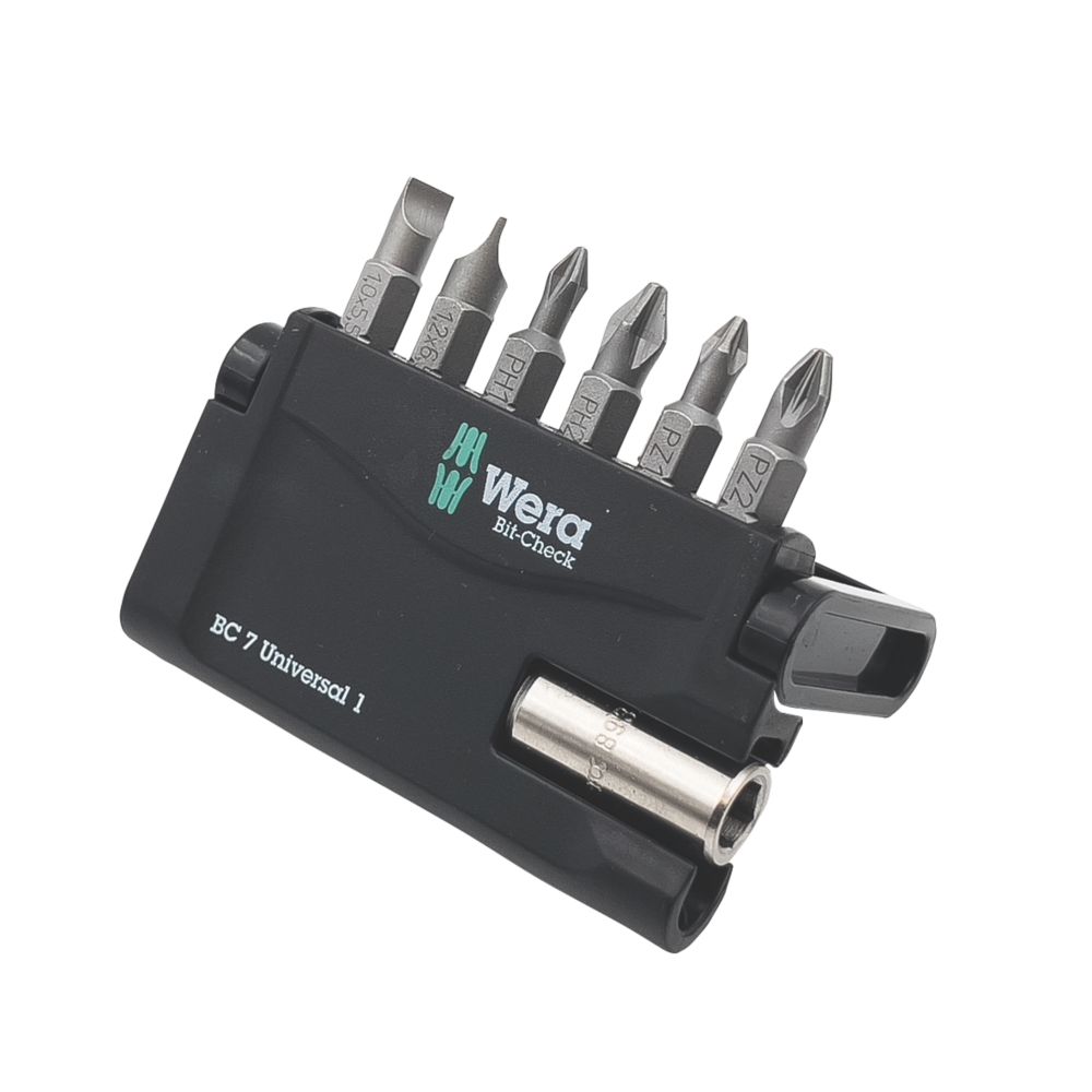 Wera 05056295001 Bit-Check 7 Universal 1 Bits F. Slotted/Ph/Pz Screws