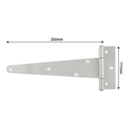Smith & Locke Matt Silver Tee Hinges 250mm 2 Pack
