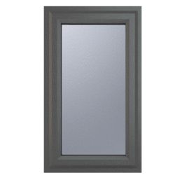 Crystal  Left-Hand Opening Obscure Double-Glazed Casement Anthracite on White uPVC Window  610mm x 1190mm