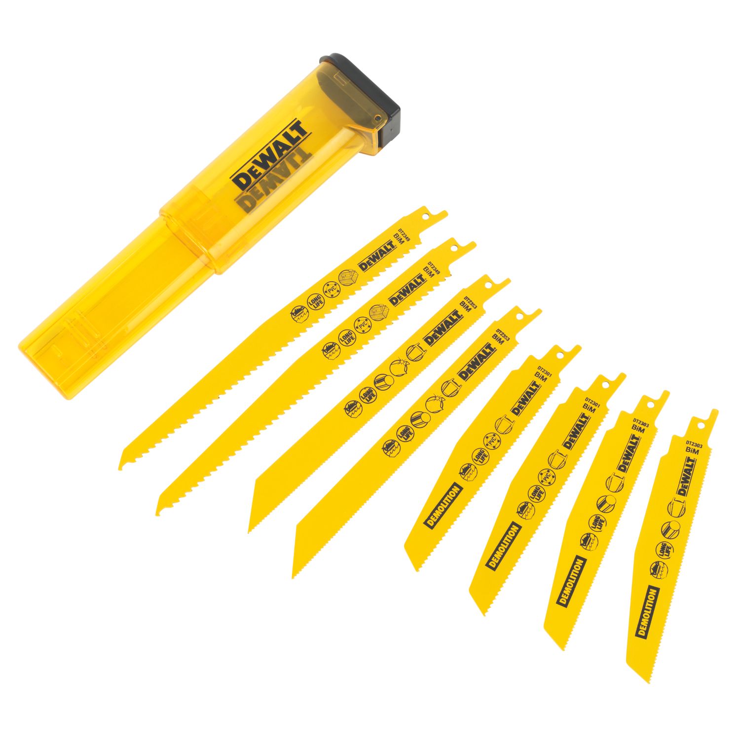 DEWALT DT2442-QZ Multi-Material Reciprocating Saw Blade Set 8 Pieces (17607)