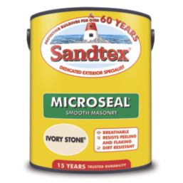 Sandtex 5Ltr Ultra Smooth Ivory Stone Masonry Paint