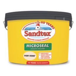 Sandtex 10Ltr Smooth Ivory Stone Masonry Paint