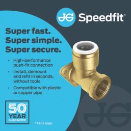 JG Speedfit  Plastic Push-Fit Adapting 90° Wall Plate Elbow 15mm x 1/2"