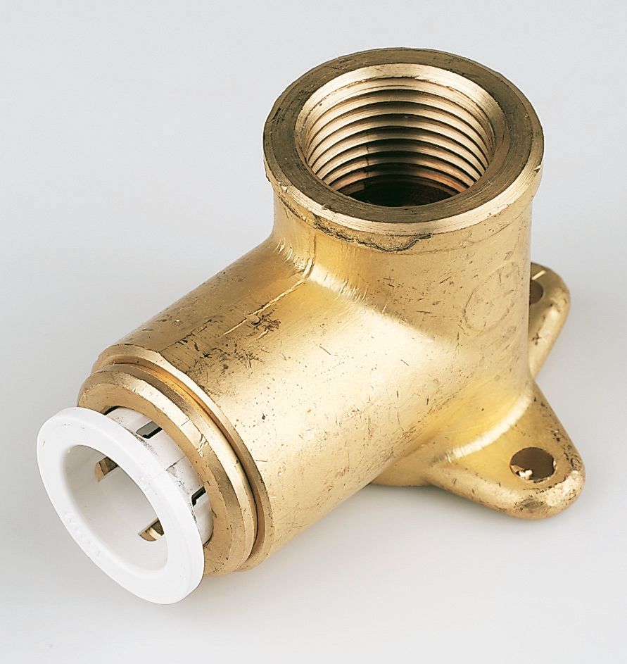 PM22WB JG Speedfit, JG Speedfit Brass Pipe Fitting, 90° Push Fit Wall  Plate Elbow Adapter, Female 3/4in to Female 22mm, 340-6754