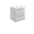 Ohio 2-Drawer Bathroom Vanity Unit with Ceramic Basin Gloss Grey 510mm x 390mm x 518mm