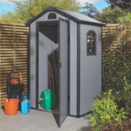 Rowlinson Airevale 4' x 3' (Nominal) Apex Plastic Storage Shed Light Grey