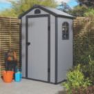 Rowlinson Airevale 4' x 3' (Nominal) Apex Plastic Storage Shed Light Grey