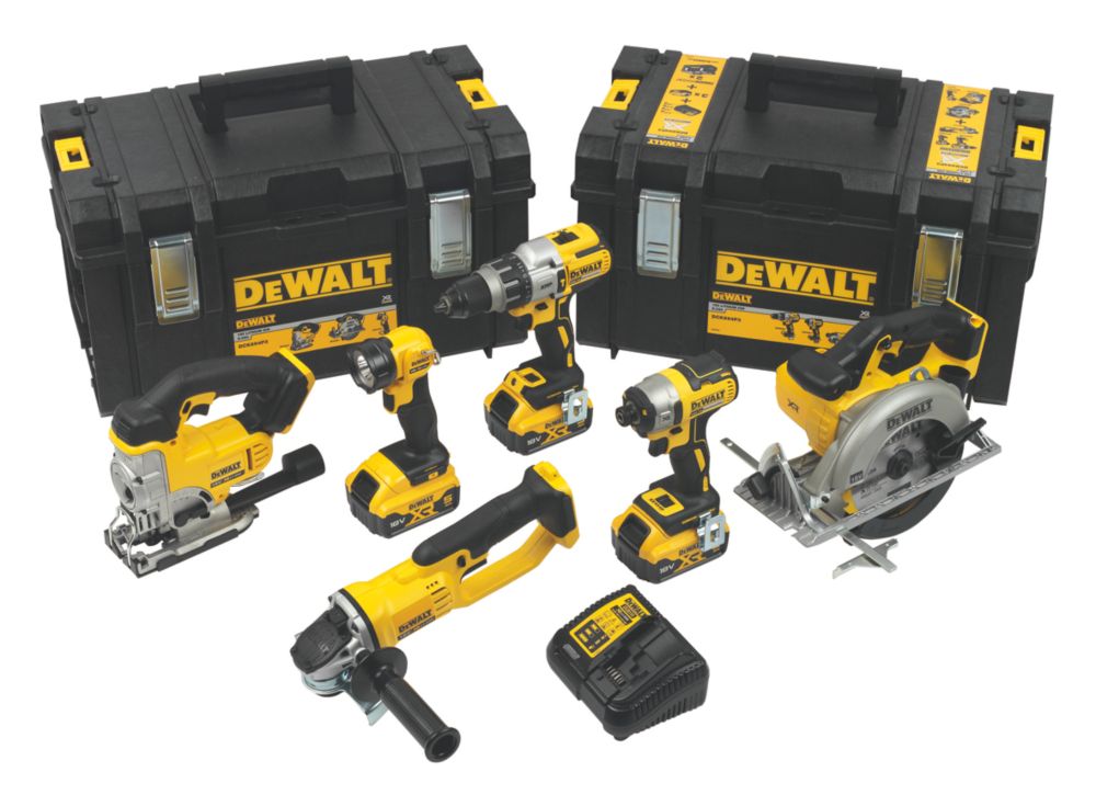 DeWalt DCK694P3-GB 18V 3 x 5Ah Li-Ion XR Cordless 6-Piece Kit - Screwfix