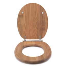 Croydex Rutland Soft-Close with Quick-Release Toilet Seat Solid Oak Natural