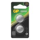 GP Batteries CR2032 3V Coin Cell Lithium Batteries 2 Pack