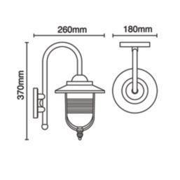 Zink Eris Outdoor Wall Light Fitting Black