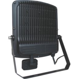 Brackenheath  Outdoor LED Floodlight With PIR Sensor Black 70W 7700lm