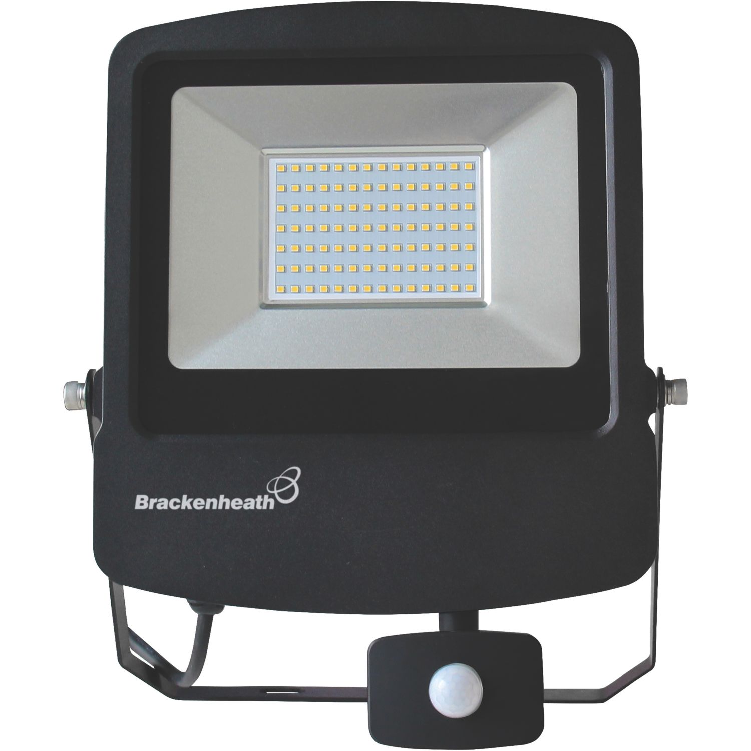 Brackenheath Outdoor LED Floodlight With PIR Sensor Black 70W 7700lm (176YX)