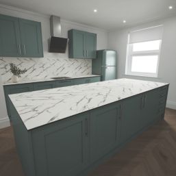 Mariz  Vena White Composite Kitchen Worktop 1240mm x 3050mm x 12mm