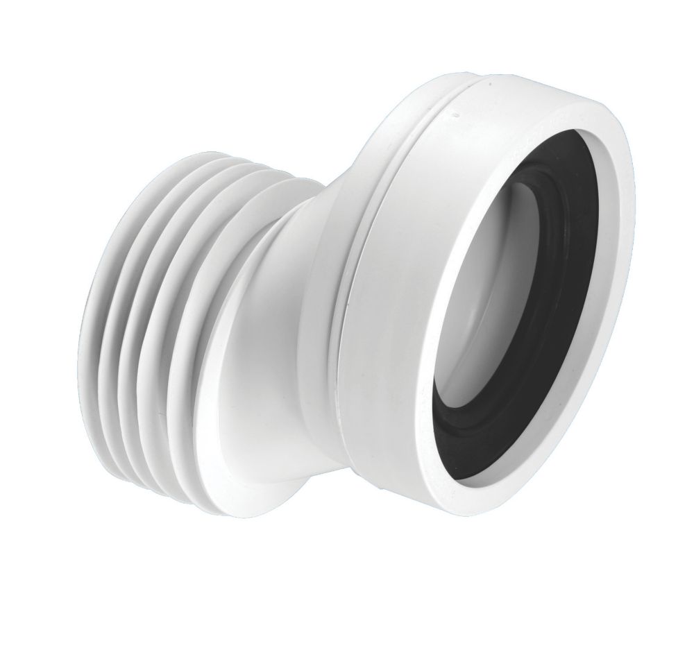McAlpine Rigid 40mm Offset Toilet Pan Connector White 130mm - Screwfix