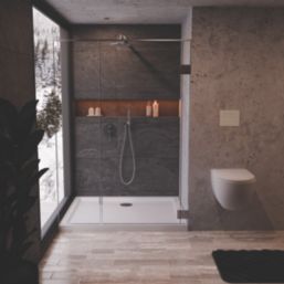 Milan Rectangular Bathroom Shower Tray & Waste White Gloss 1200mm x 700mm x 40mm