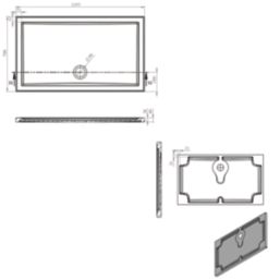 Milan Rectangular Bathroom Shower Tray & Waste White Gloss 1200mm x 700mm x 40mm
