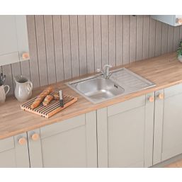 Clearwater OKIO 1 Bowl Stainless Steel Kitchen Sink & Drainer 650 x 500mm