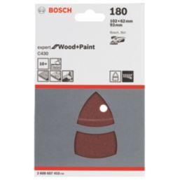 Bosch Expert C430 180 Grit 11-Hole Punched Multi-Material Sandpaper 102mm x 62mm 10 Pack