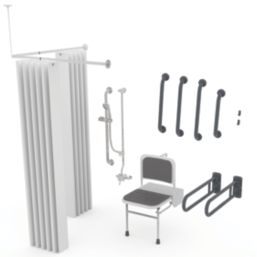 Nymas Doc M Exposed Valve Shower Pack Dark Grey 18 Piece Set