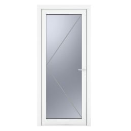 Crystal  Fully Glazed 1-Obscure Light Left-Handed White uPVC Back Door 2090mm x 840mm