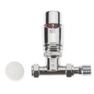 Drayton TRV4 15mm x 1/2" Chrome Straight & L/S Designer Thermostatic Radiator Valve & Lockshield