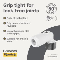 Flomasta Angled Service Valve 15mm x 1/2"