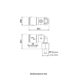 Flomasta Angled Service Valve 15mm x 1/2"