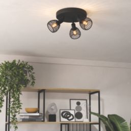 Eglo Sonnino Round 3-Light Spotlight Black
