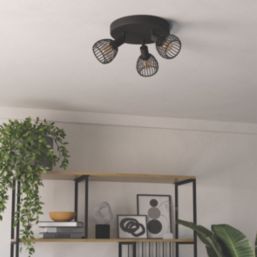 Eglo Sonnino Round 3-Light Spotlight Black
