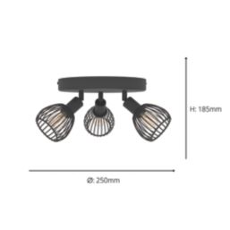Eglo Sonnino Round 3-Light Spotlight Black