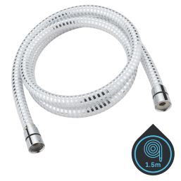 Swirl  Shower Hose White/Silver 10mm x 1.5m