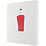 British General Evolve 45A 1-Gang 2-Pole Cooker Switch Pearlescent White with LED with White Inserts
