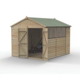 Forest Beckwood 8' x 9' 6" (Nominal) Apex Shiplap Timber Shed with Base & Assembly
