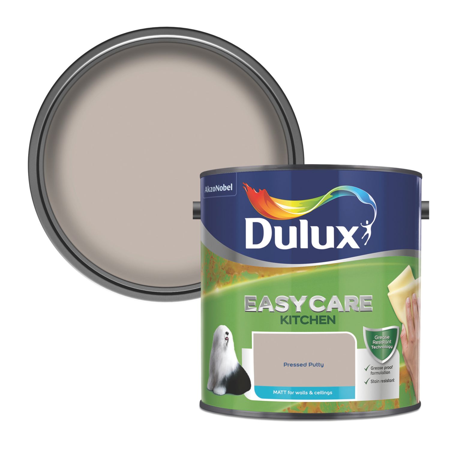 Dulux Easycare 2.5Ltr Pressed Putty Matt Emulsion Kitchen Paint (177RT)