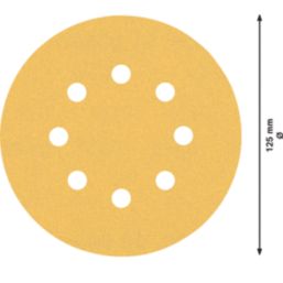 Bosch Expert C470  120 Grit 8-Hole Punched Multi-Material Sanding Discs 125mm 5 Pack