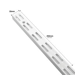 RB UK Twin Slot Uprights White 450mm x 25mm 2 Pack