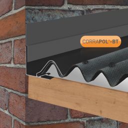 Corrapol-BT Rock n Lock Aluminium Wall Side Flashing Black 130 x 70mm x 3m