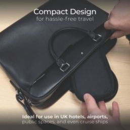 Masterplug 13A 2-Gang Unswitched  Travel Extension Lead (UK) + 3.4A 2-Outlet Type A & C USB Charger Black 0.45m