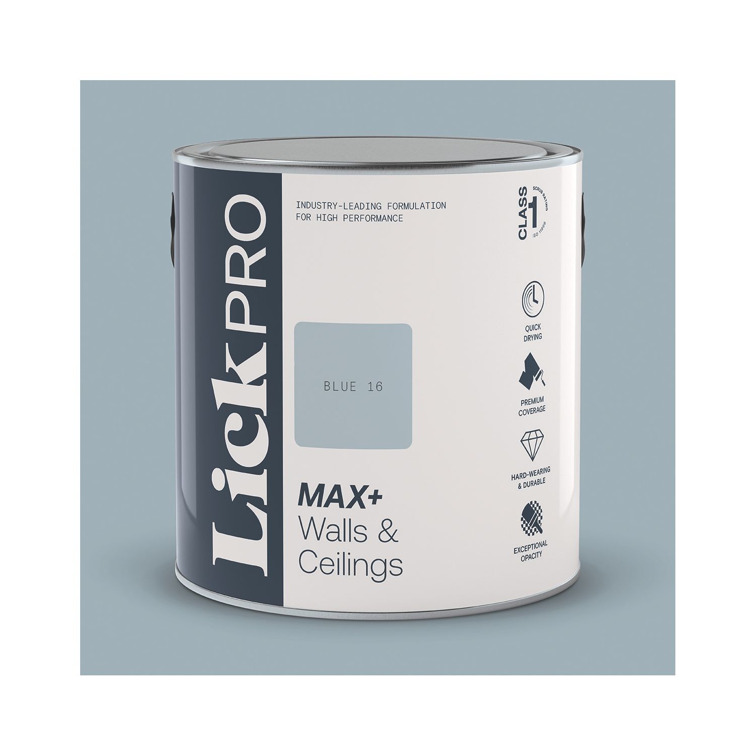 LickPro Max+ 2.5Ltr Blue 16 Eggshell Emulsion Paint (178JY)