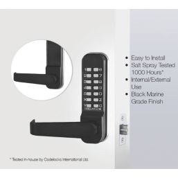 Codelocks  Push-Button Lock with Mortice Latch  57mm Matt Black