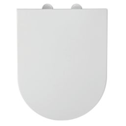 Duty Soft-Close with Quick-Release Toilet Seat Thermoset Plastic White