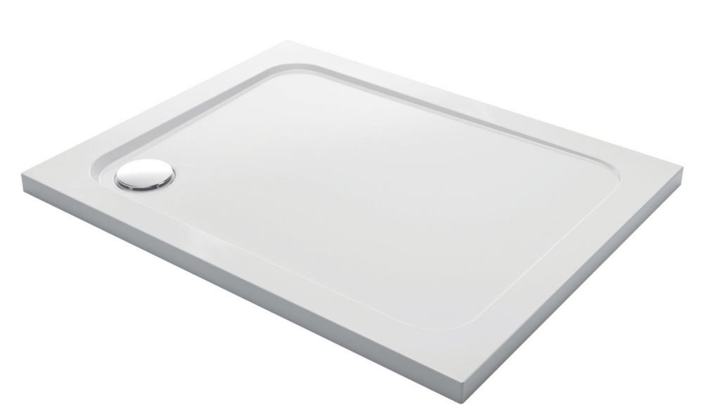 Mira Flight Low Corner Waste Rectangular Shower Tray White 1000mm x 800mm x 40mm Screwfix