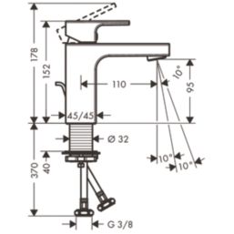Hansgrohe Vernis Shape 100 Matt Black 148mm Cloakroom Lever Mono Basin Mixer Tap