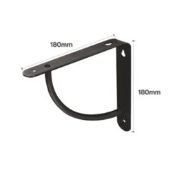 Essentials Cove Shelf Brackets Black 180mm x 180mm 4 Pack