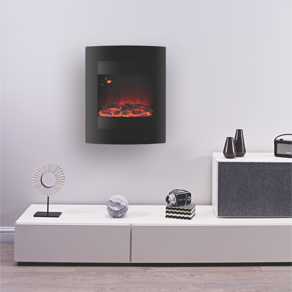 Focal Point Ebony Black Remote Control Wall-Mounted Electric Fire