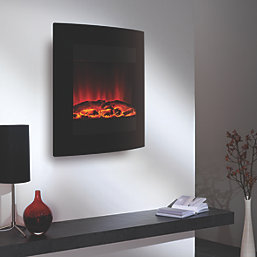 Focal Point Ebony Black Remote Control Wall-Mounted Electric Fire 548mm x 645mm
