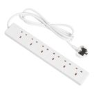 Essentials 13A 6-Gang Unswitched  Extension Lead White 2m