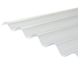 Radmat Building Materials  Corrugated PVC Roofing Sheets Clear 3000mm x 0.8mm x 950mm 5 Pack